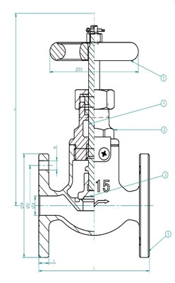 Marine JIS F 7351 Bronze 5K 65 Screw-Down Check Globe Valve